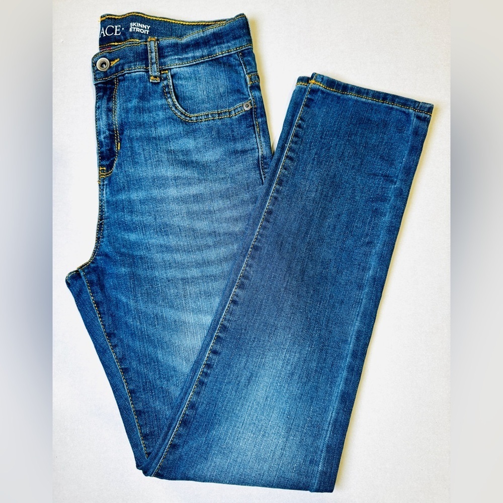Children’s Place Blue Denim Jeans Stretch Skinny Etroit Youth Size 14 like new! - Picture 4 of 14